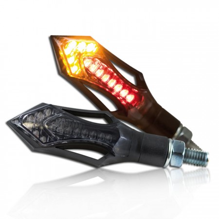LED-Blinker Dual mit Standlichtfunktion getönt M8 Universal Motorrad  E-geprüft