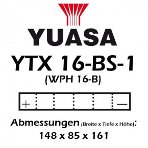 Batterie YUASA YTX16-BS-1