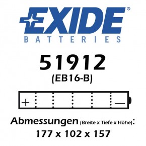 Batterie EXIDE YB16B
